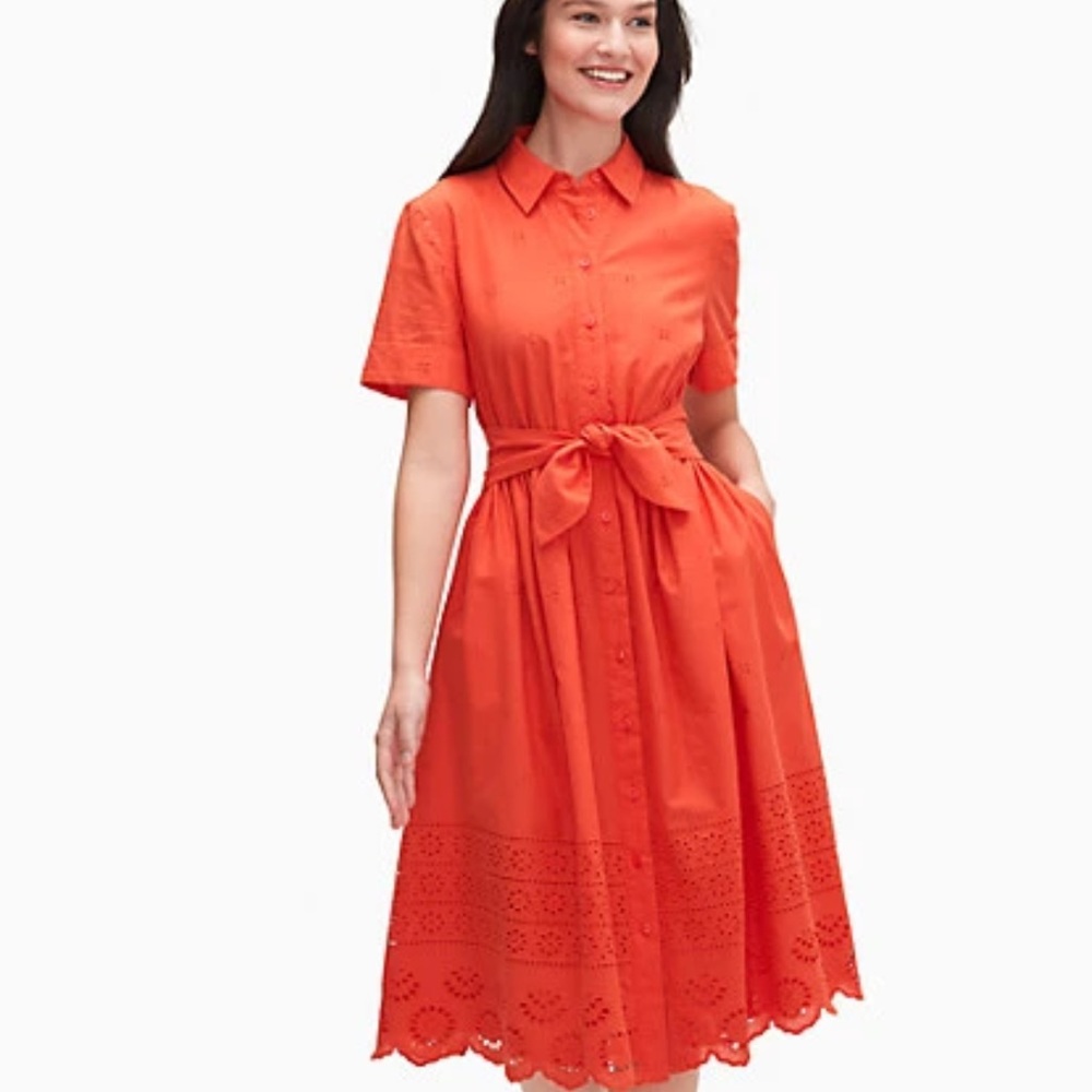 Kate Spade Eyelet Tie-Waist Shirtdress